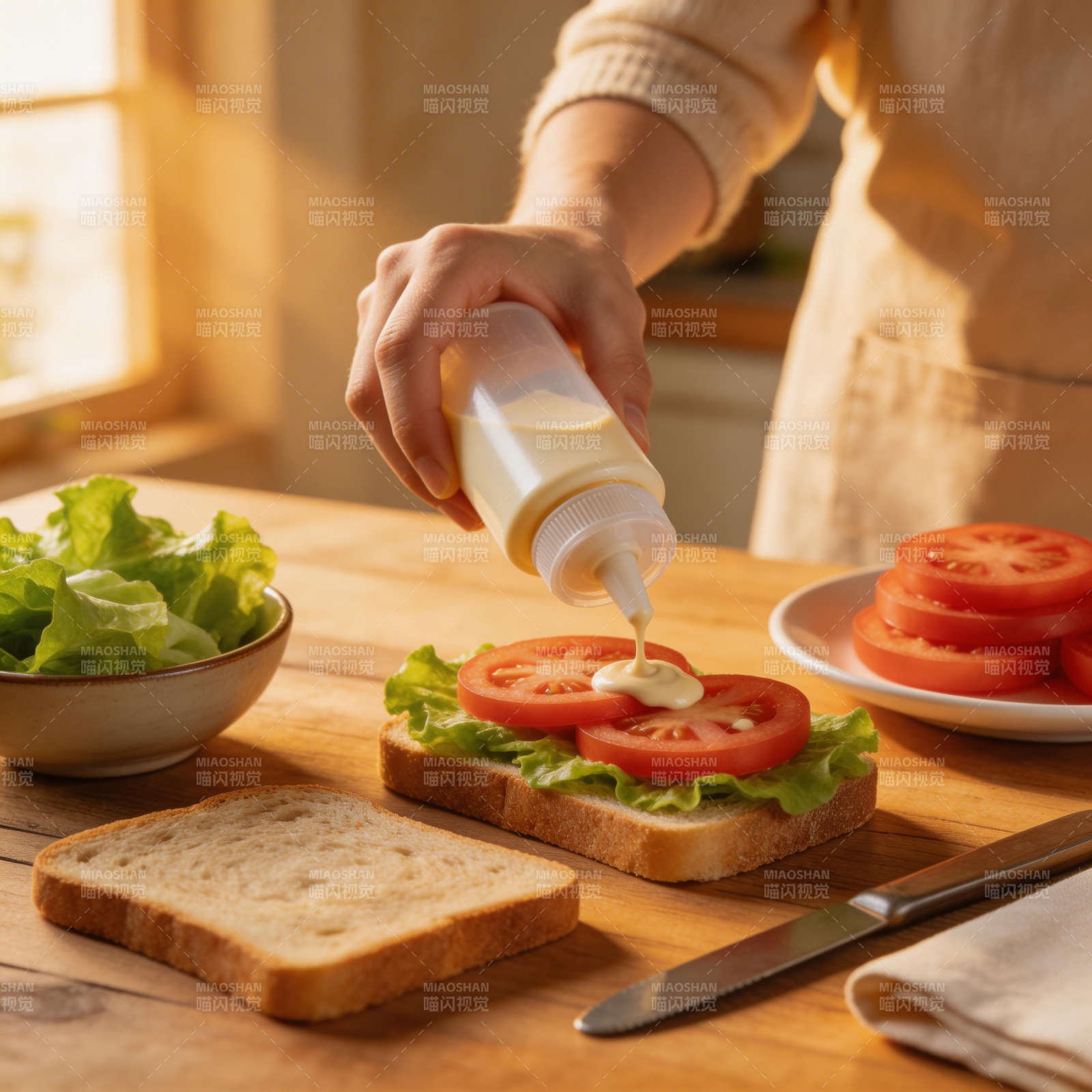 制作三明治图片