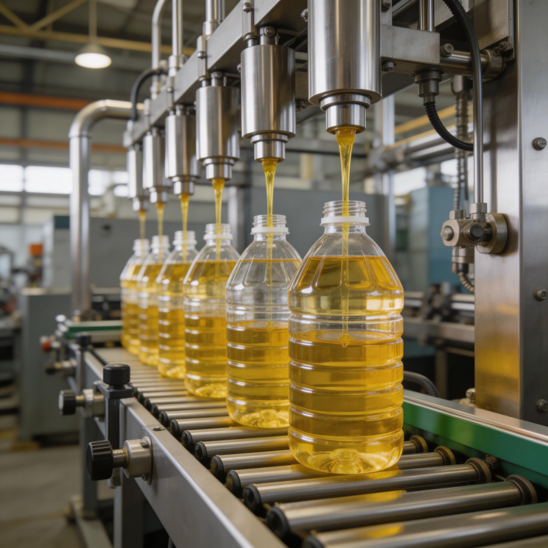 食用油灌装生产线图片