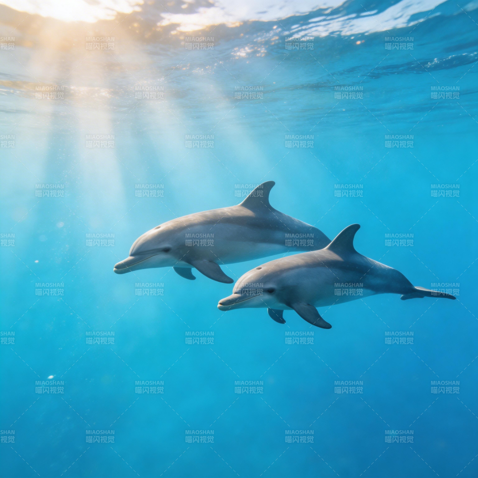 海豚共舞碧波间图片