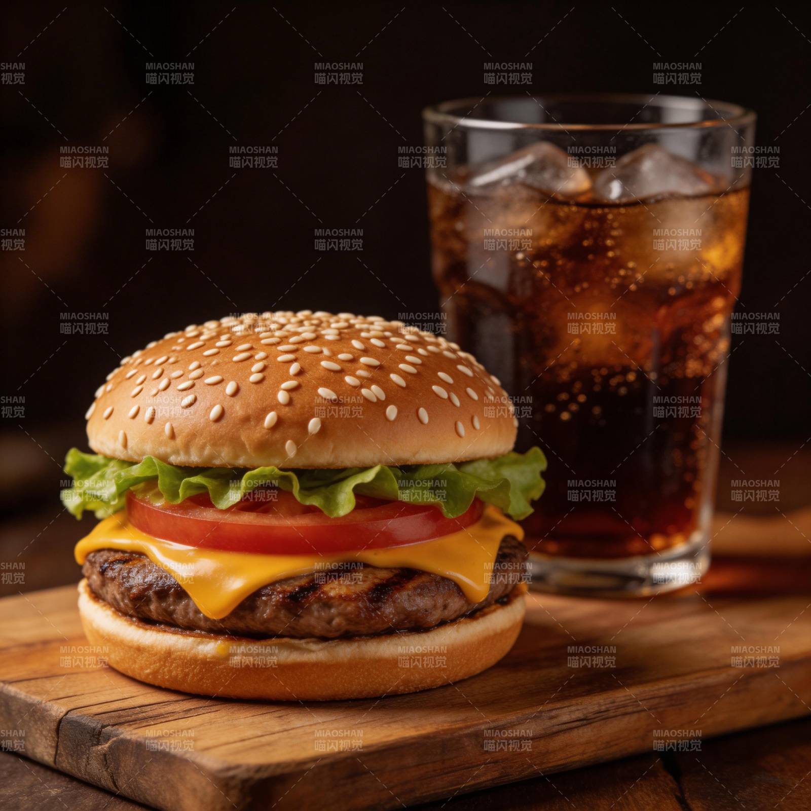 美味汉堡配可乐图片