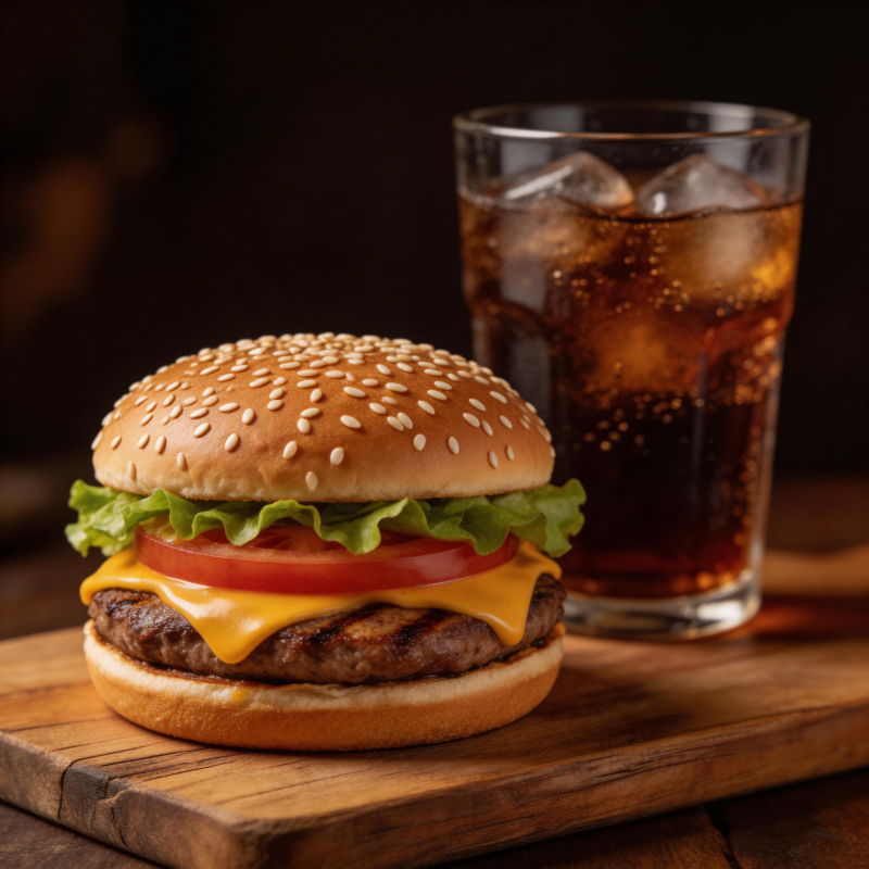 美味汉堡配可乐图片