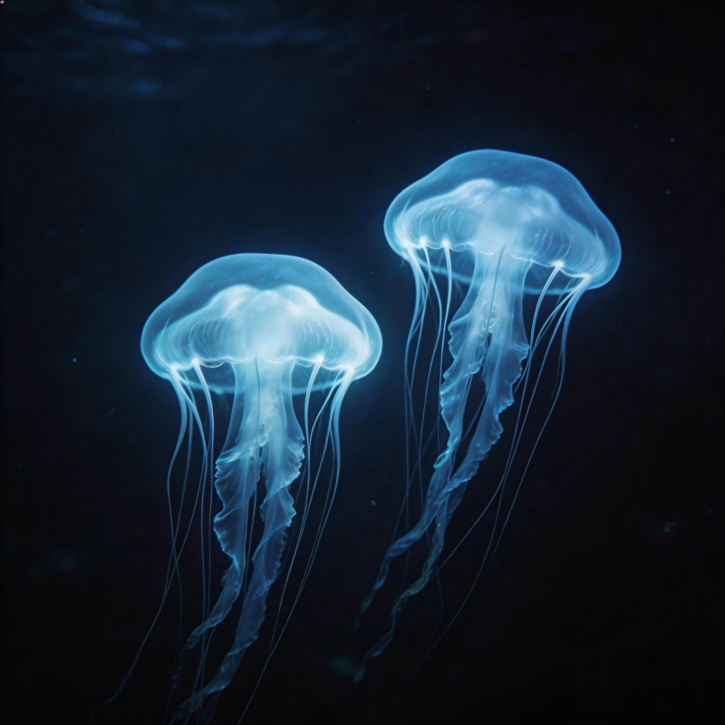 深海荧光水母图片