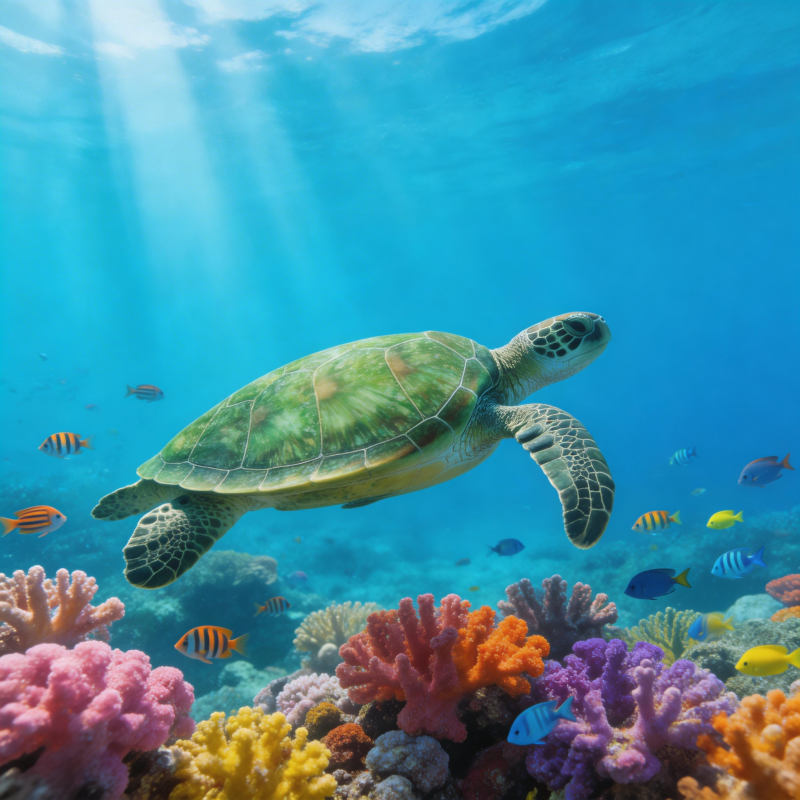 海底世界海龟游图片