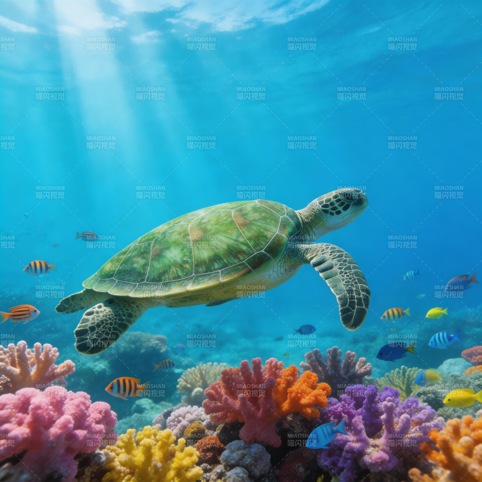 海底世界海龟游图片