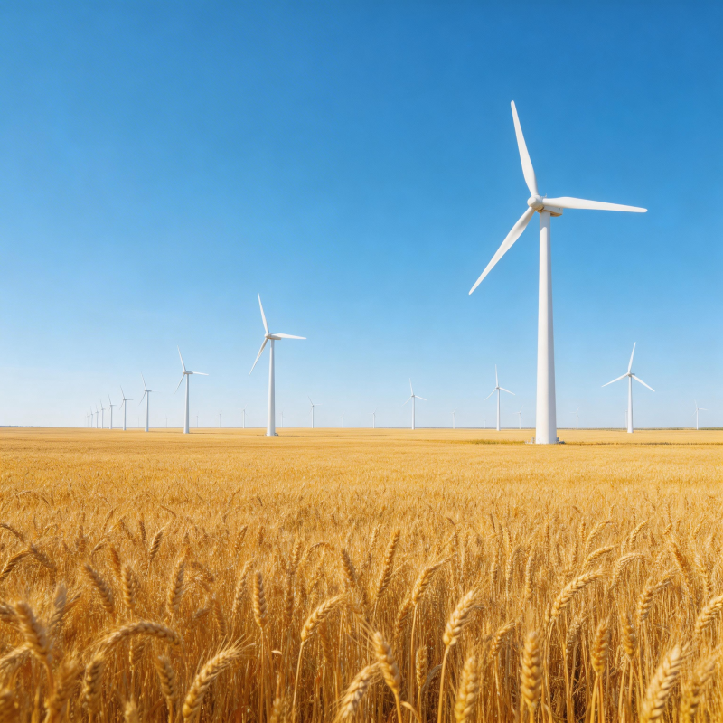 风车麦田蓝天图片