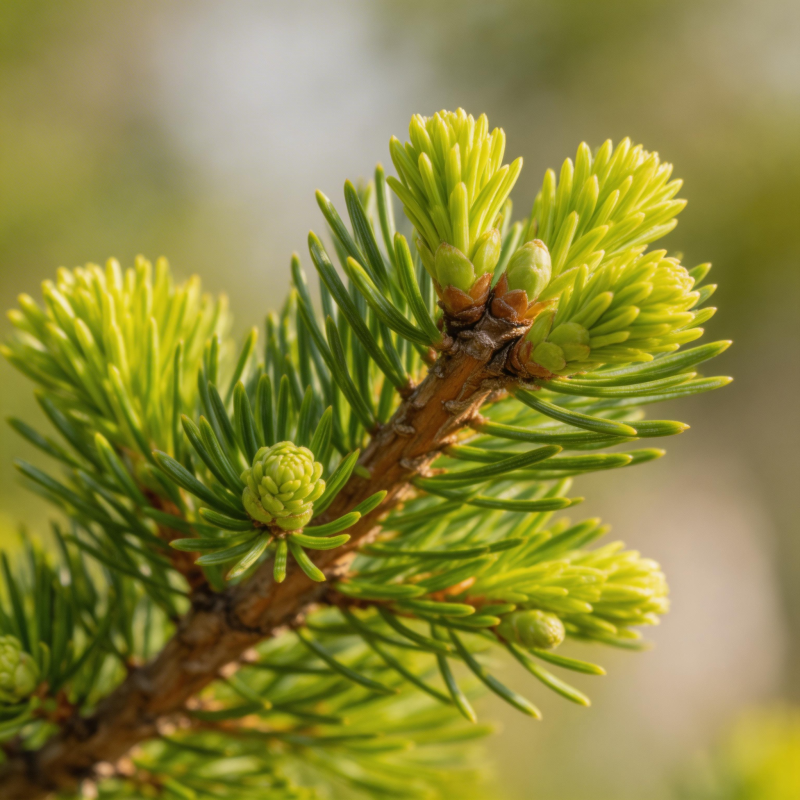 松枝嫩芽初绽图片