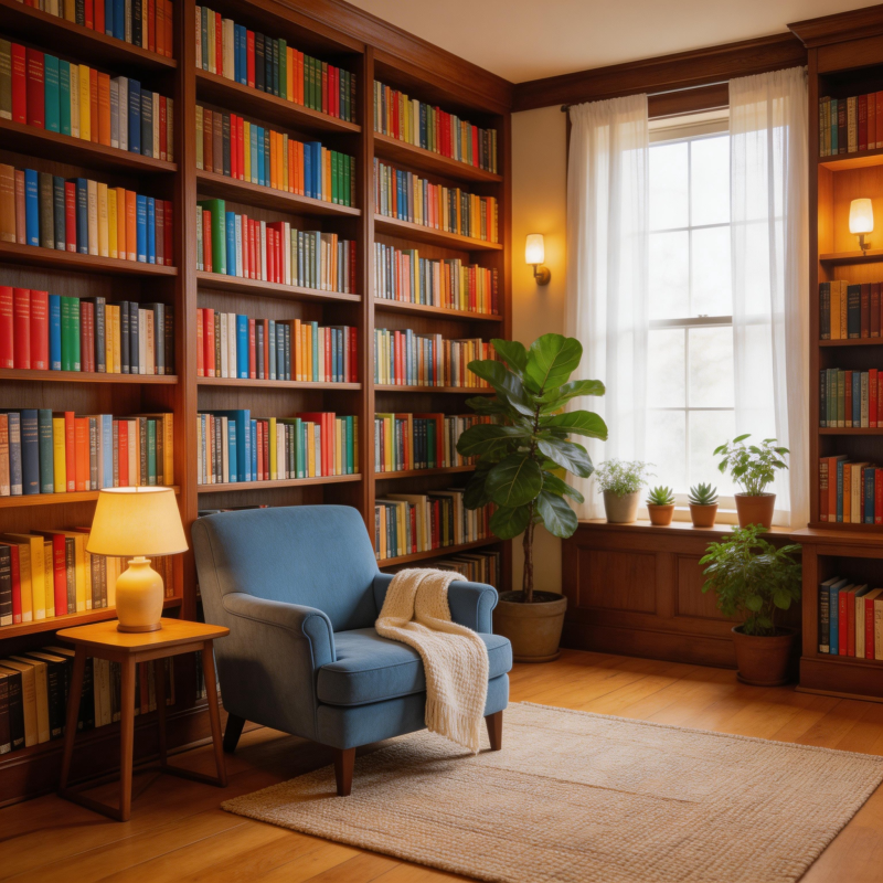 书香满屋静谧角落图片