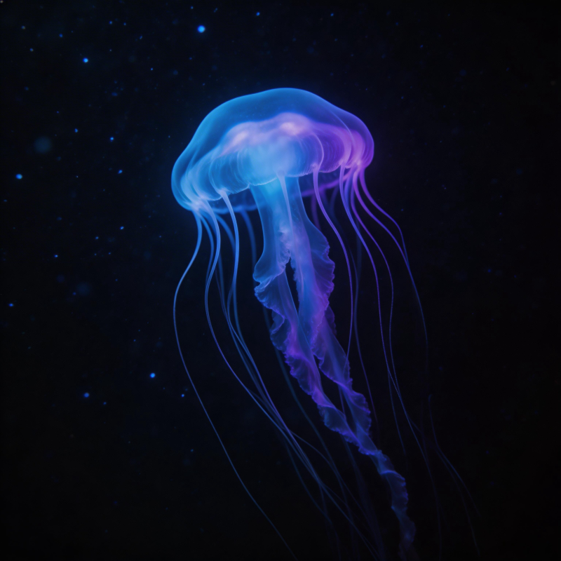 深海荧光水母图片