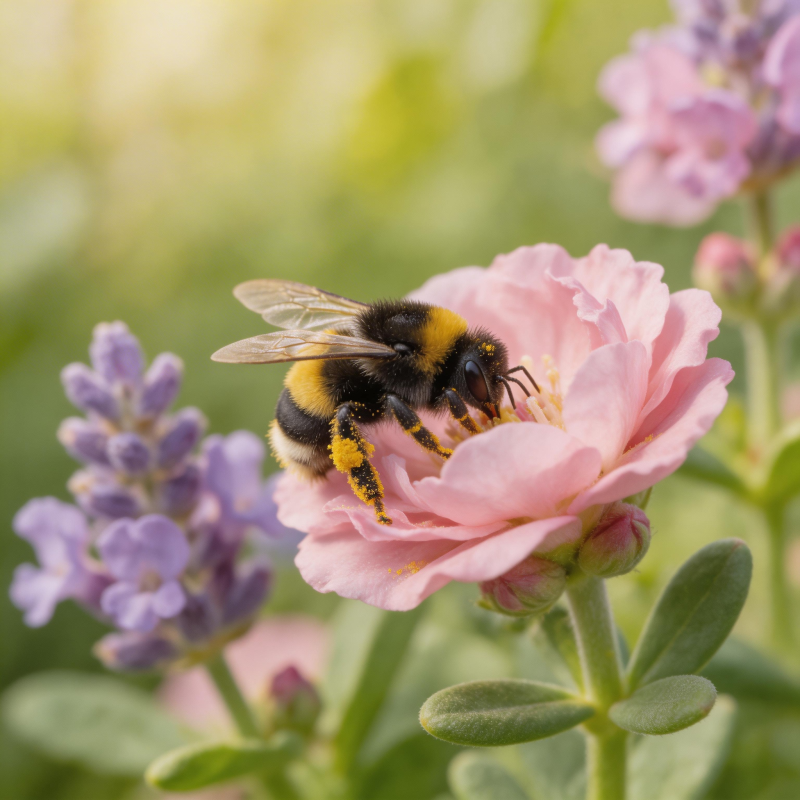 蜜蜂采蜜花间图片