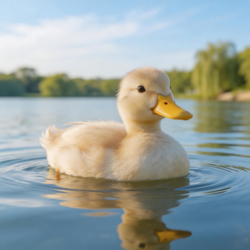 小鸭游湖图片
