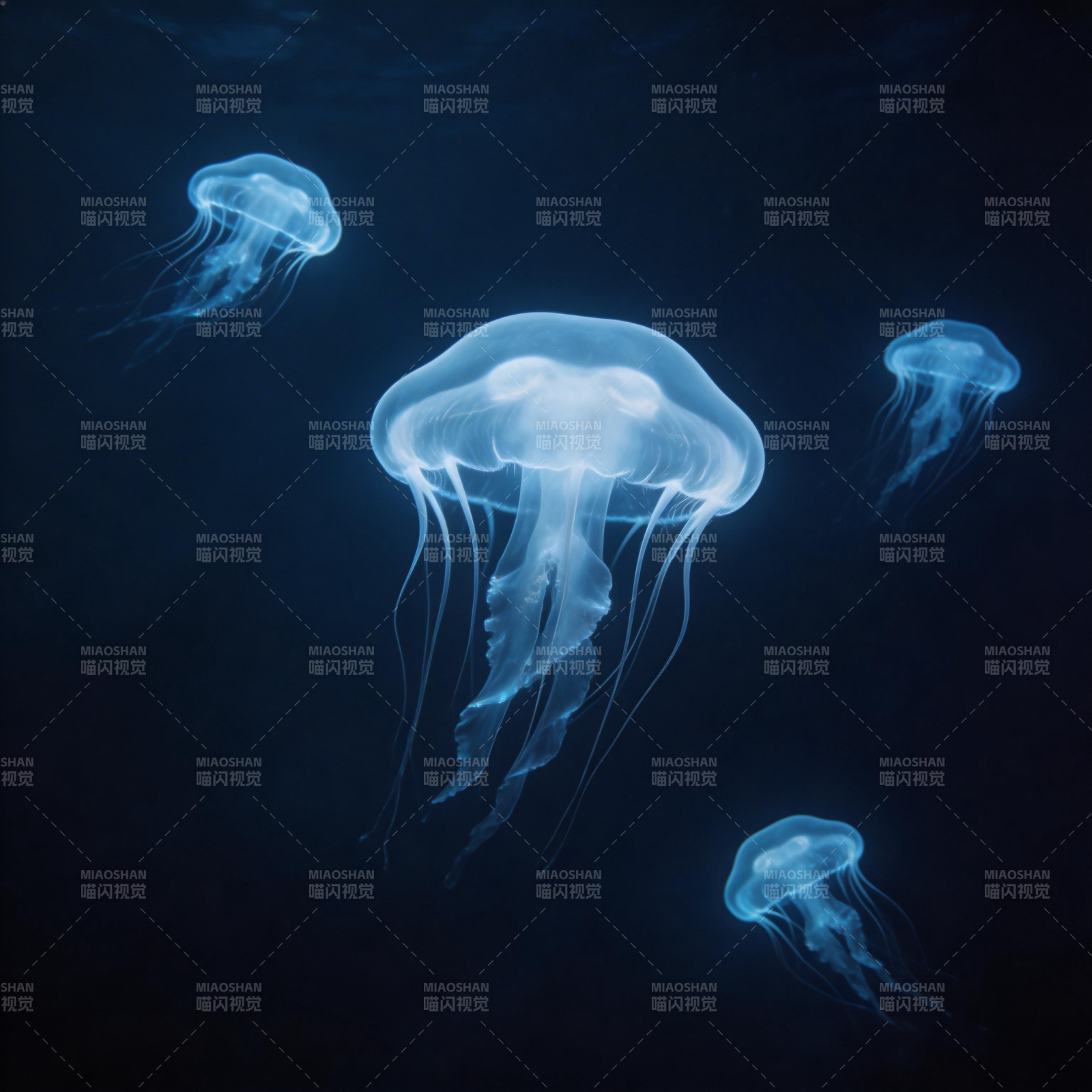 深海水母光影图片