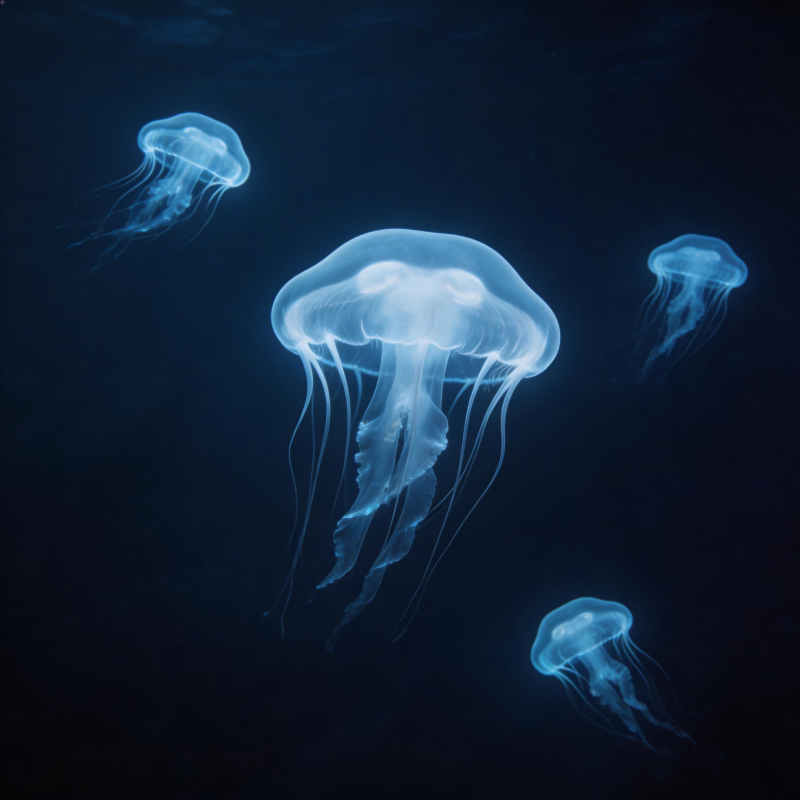 深海水母光影图片