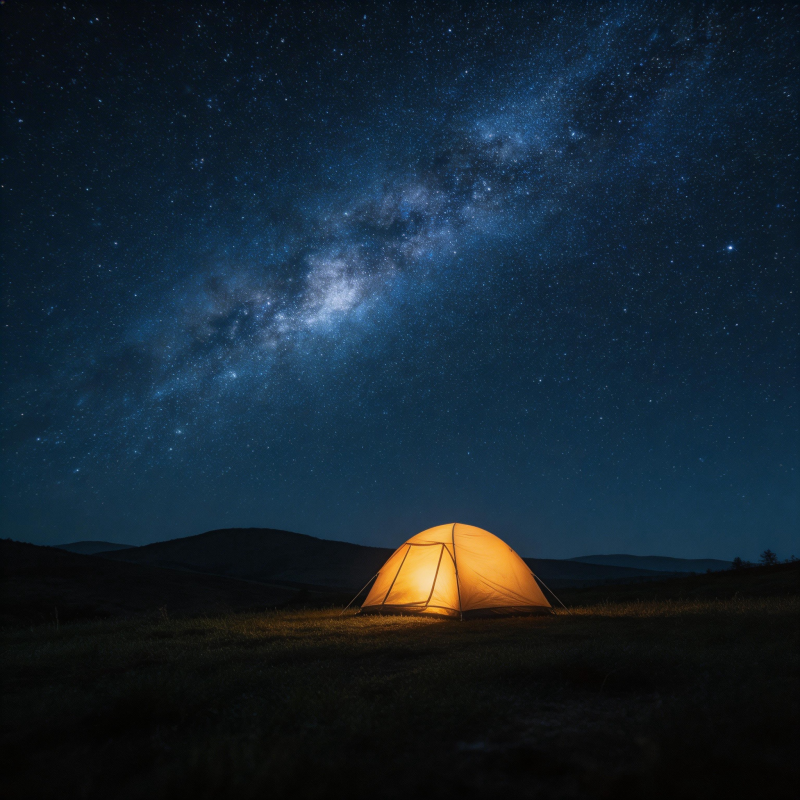 星空下的帐篷图片