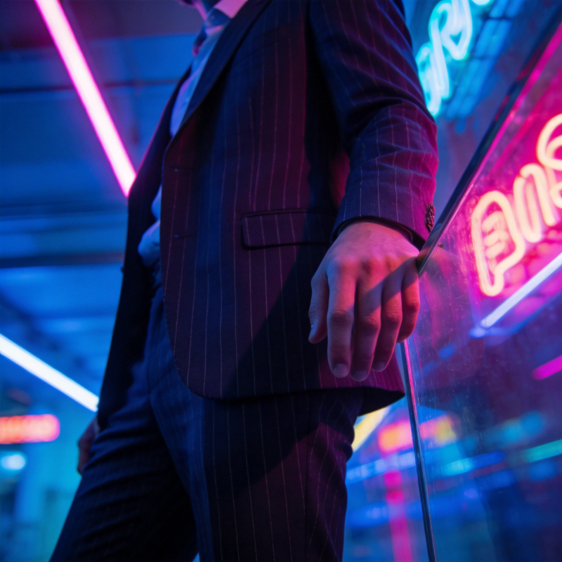 霓虹下的绅士图片