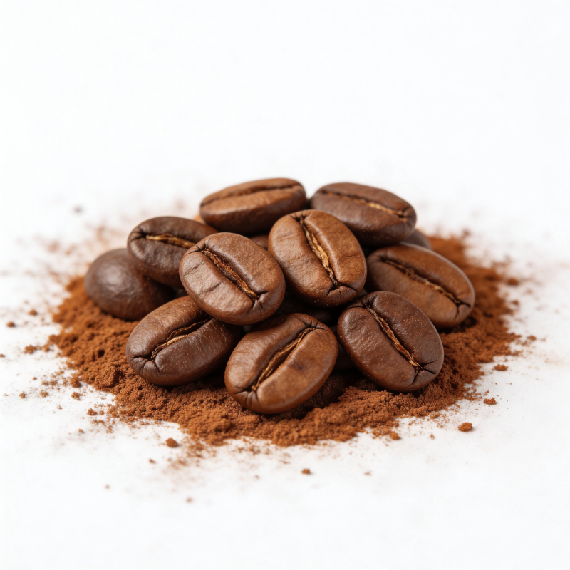 咖啡豆与粉图片