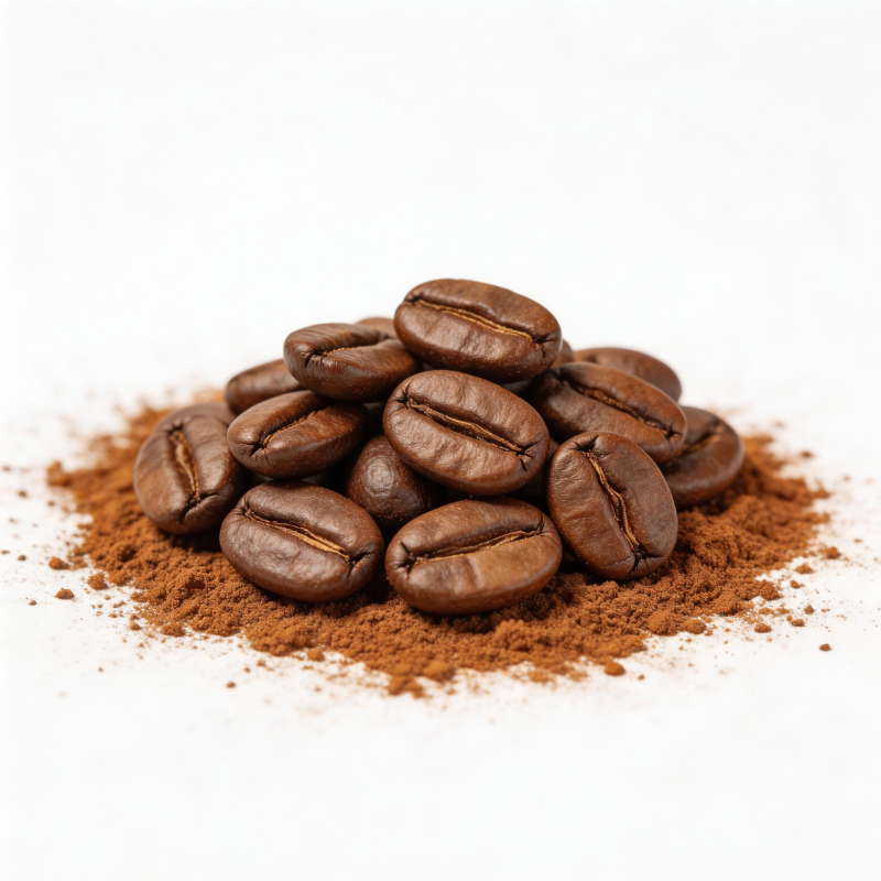 咖啡豆与粉图片