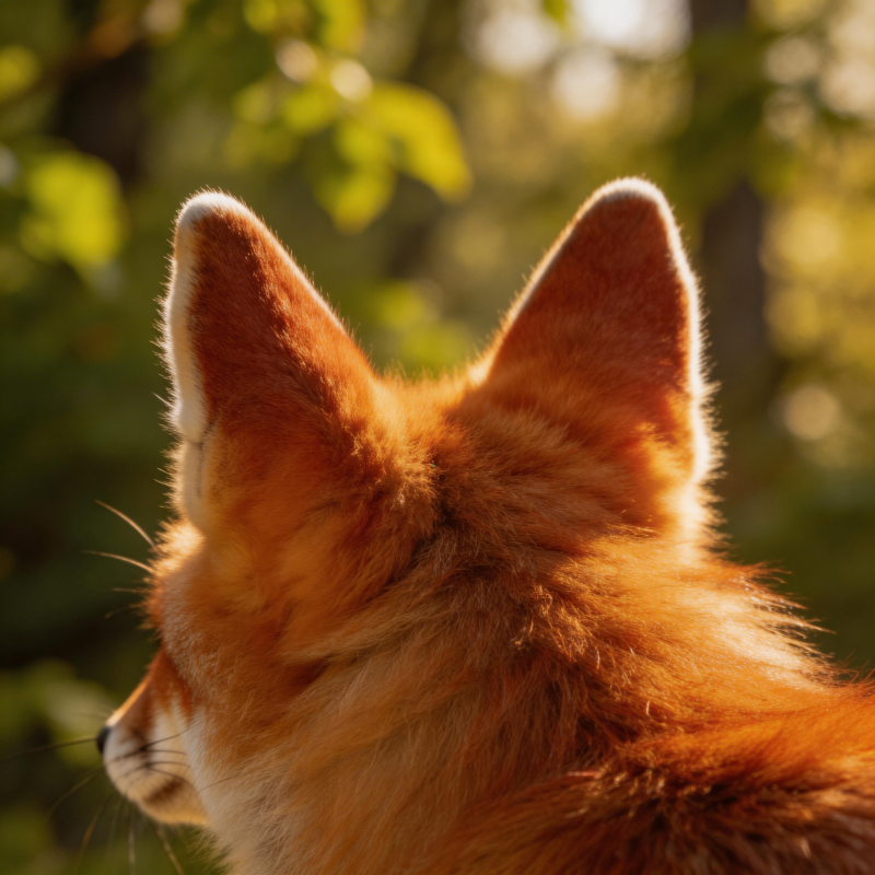 狐狸侧影 林间静谧图片