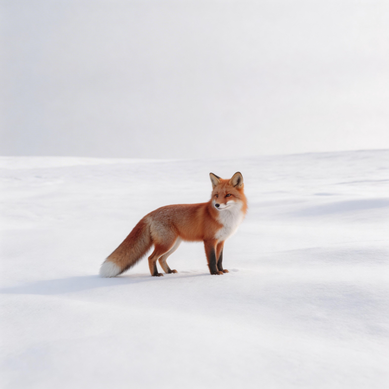 雪原上的红狐图片