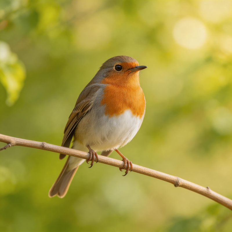 红胸小鸟栖枝头图片