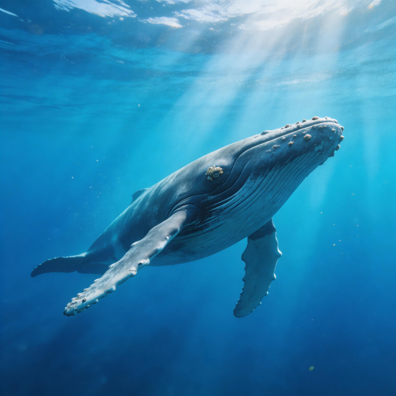 鲸鱼畅游深海图片