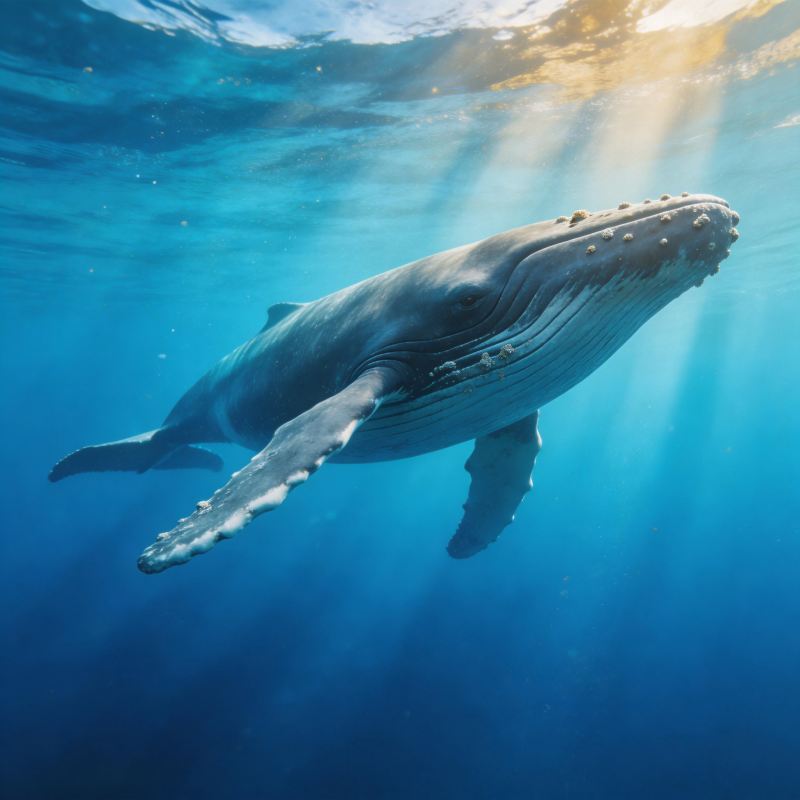 鲸鱼悠游深海图片