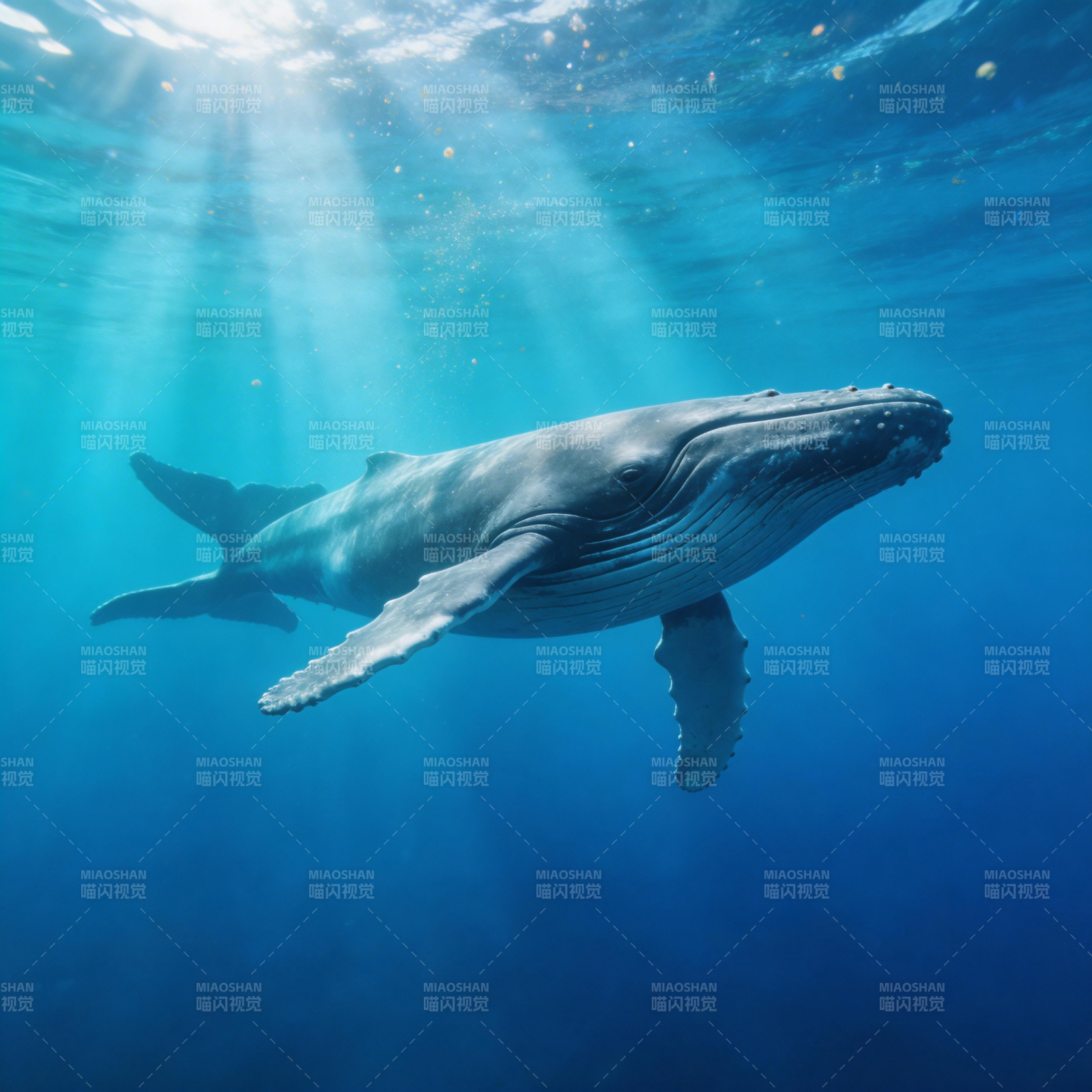 鲸鱼畅游深海图片