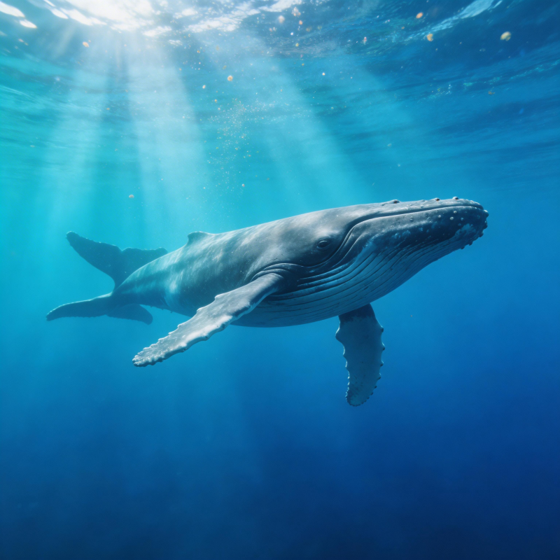 鲸鱼畅游深海图片