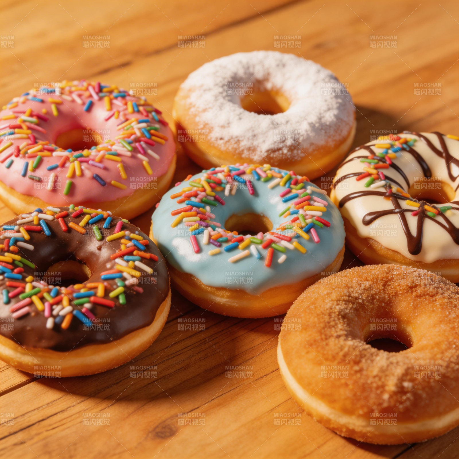 六种美味甜甜圈图片