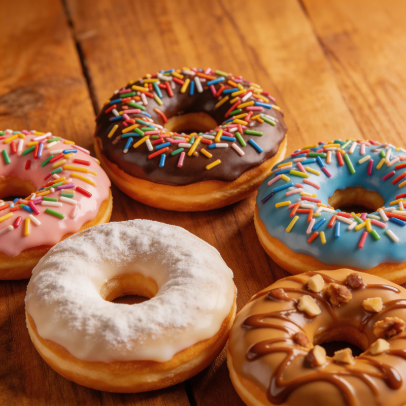 五彩缤纷的甜甜圈图片