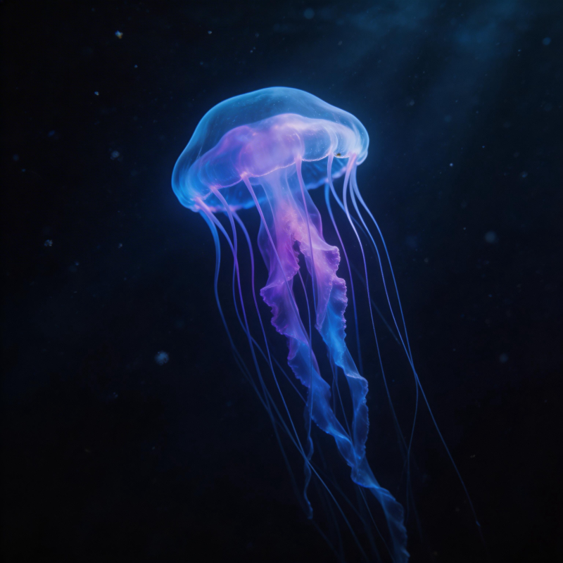 深海荧光水母图片