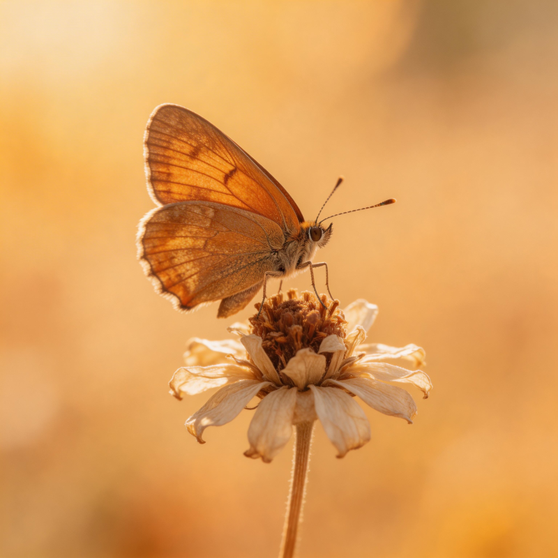 蝶栖花上 秋意浓图片