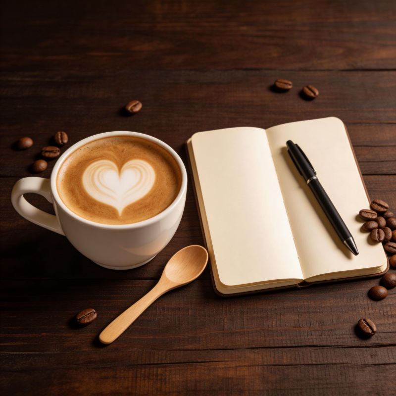 咖啡与笔记的静谧时光图片