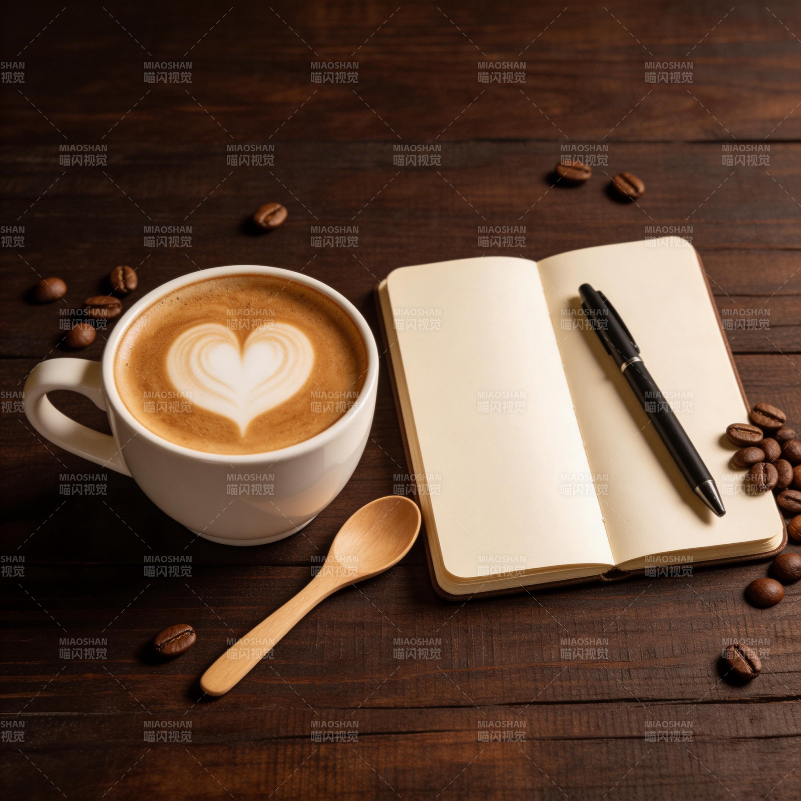 咖啡与笔记的静谧时光图片