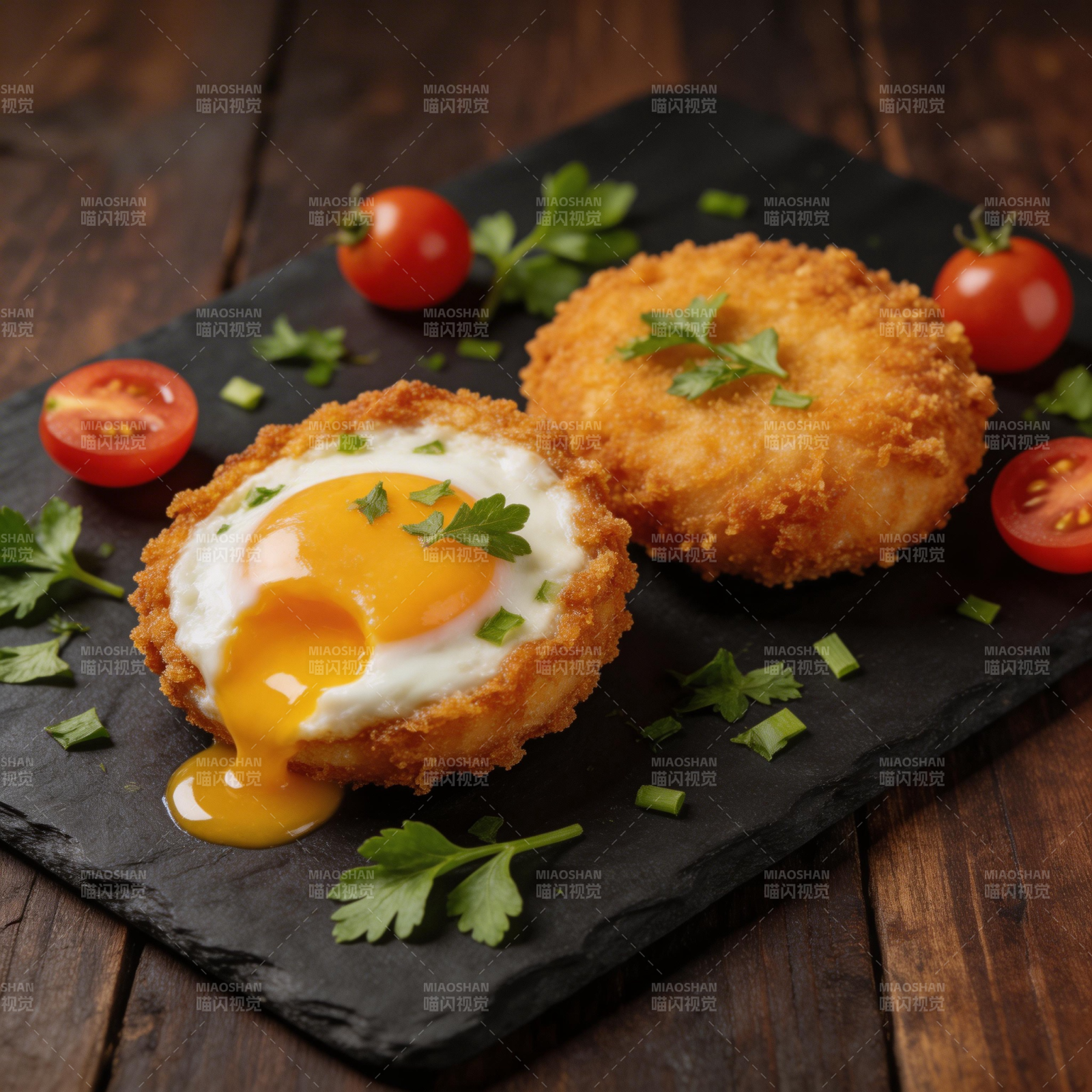 金黄蛋包酥饼图片