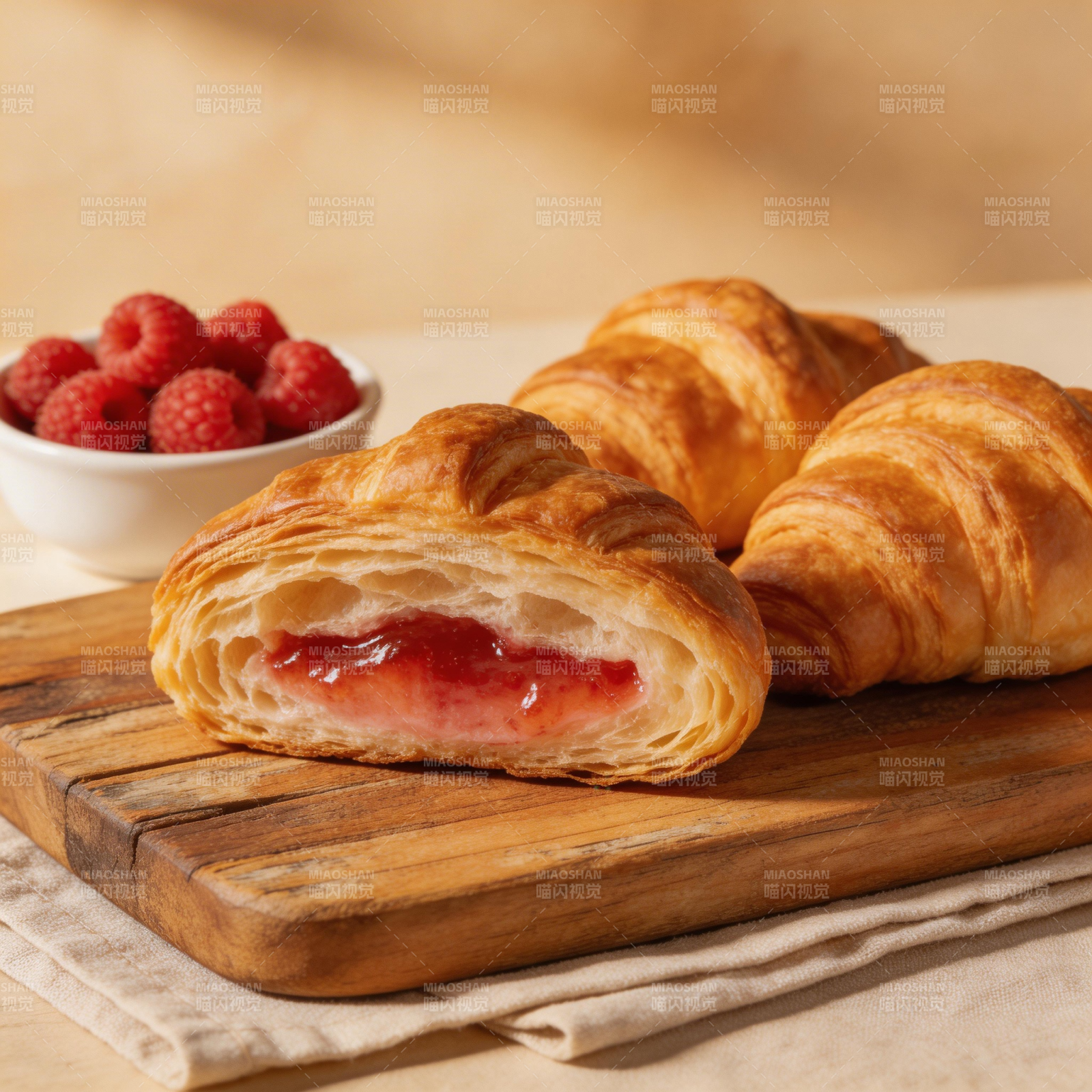 果酱羊角面包图片