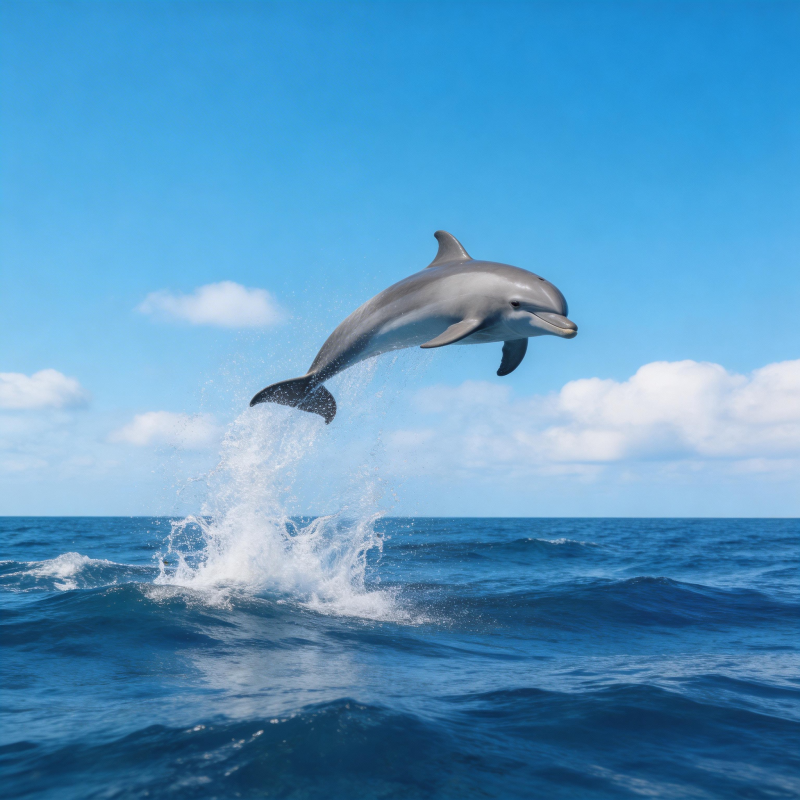 海豚跃出水面图片