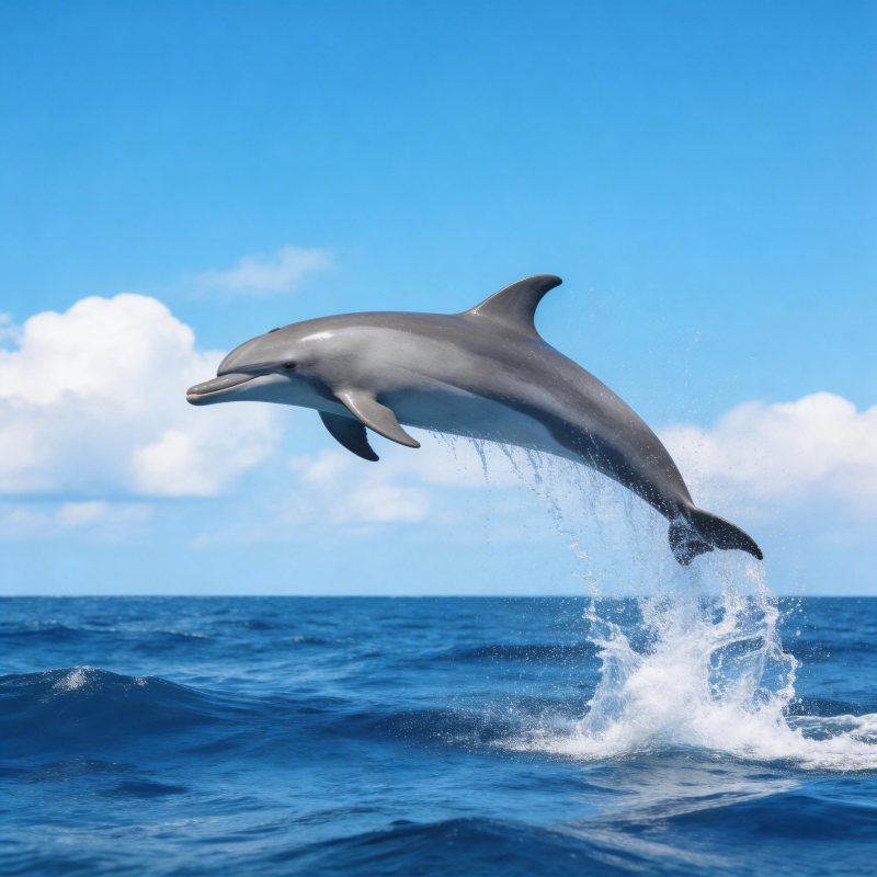 海豚跃出水面图片