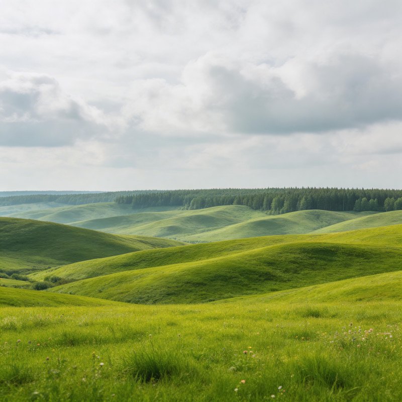 绿野连绵 云影低垂图片