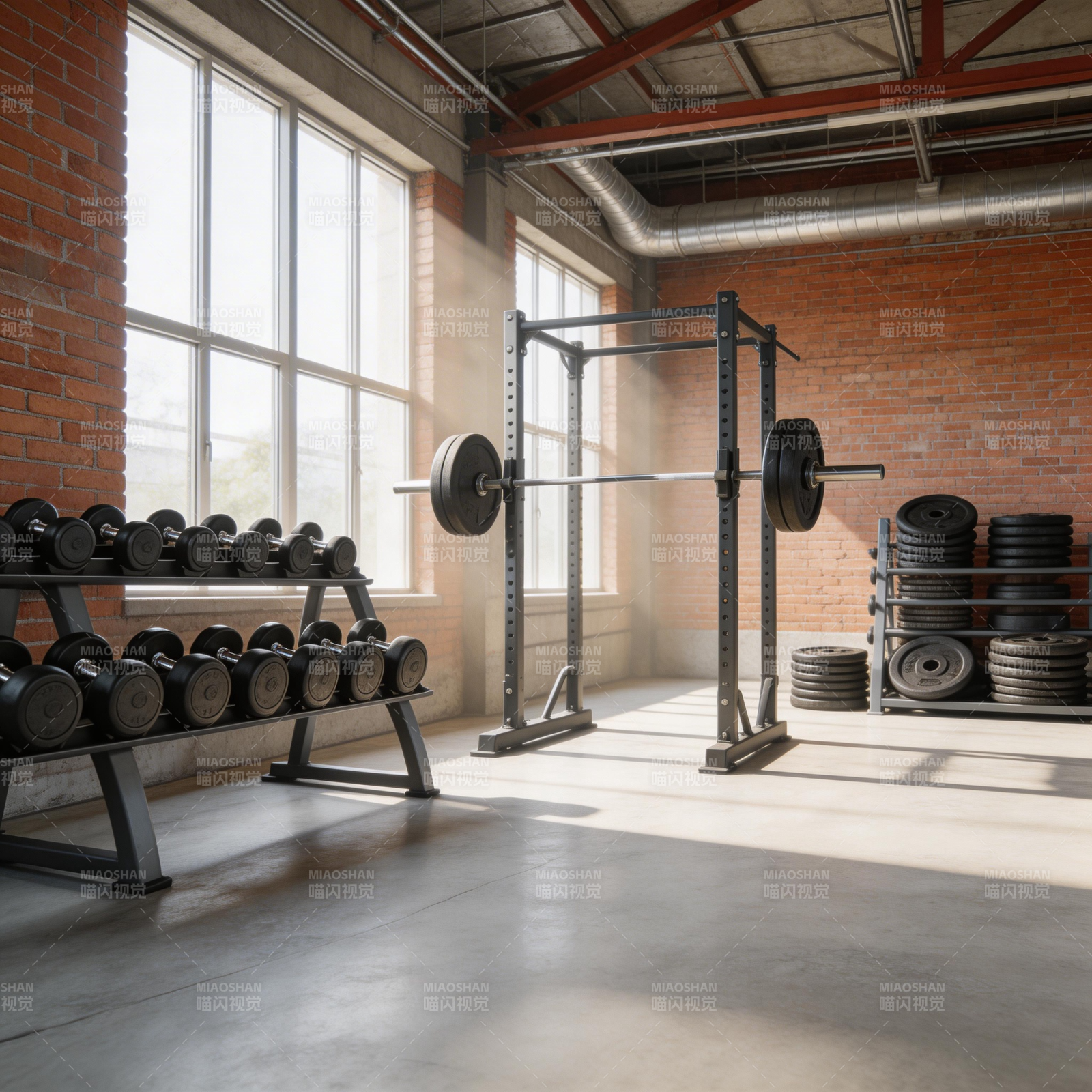 工业风健身房图片