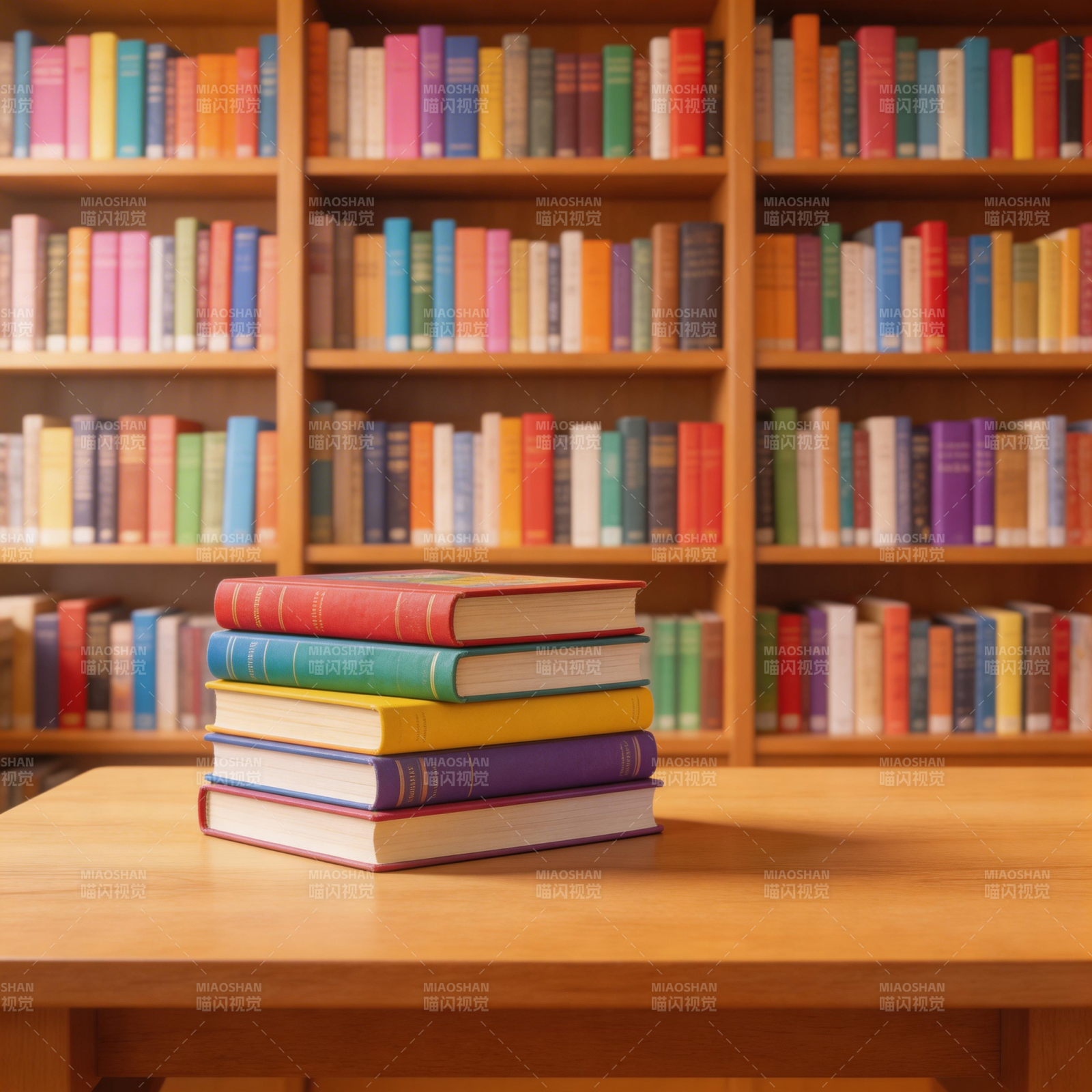 书堆与书架图片