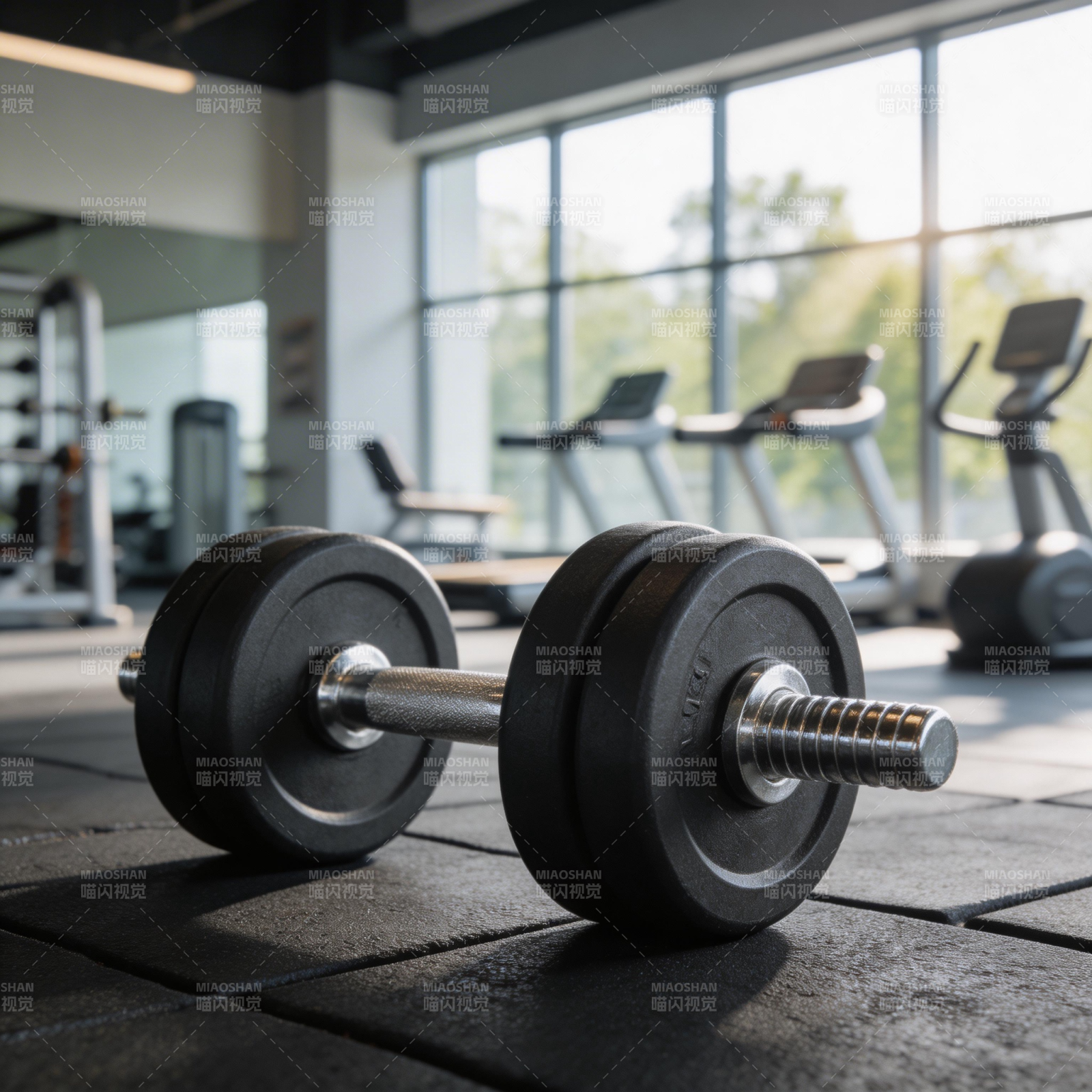 健身房哑铃特写图片