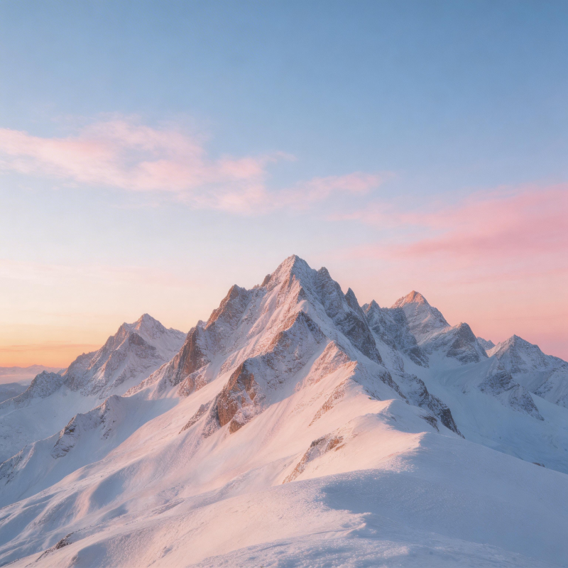 雪山日出美景图片