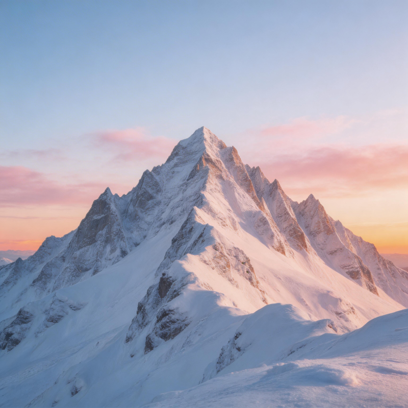 雪山日出美景图片
