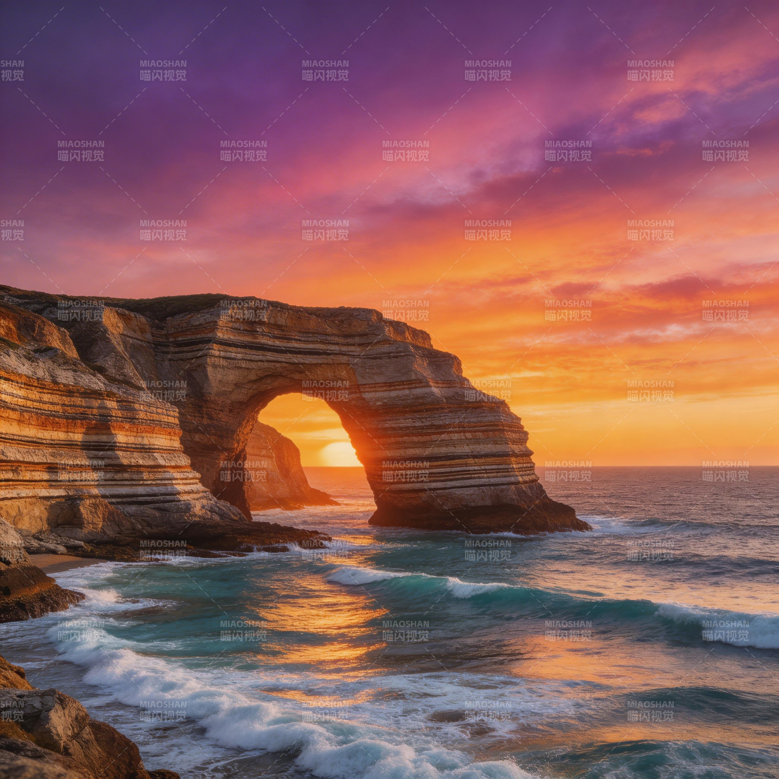 日落拱门奇景图片