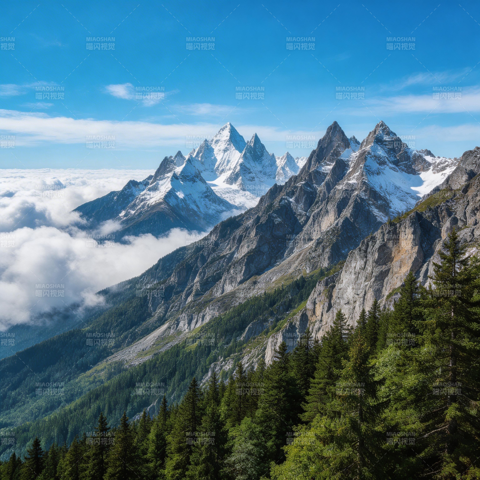 雪山云海奇景图片
