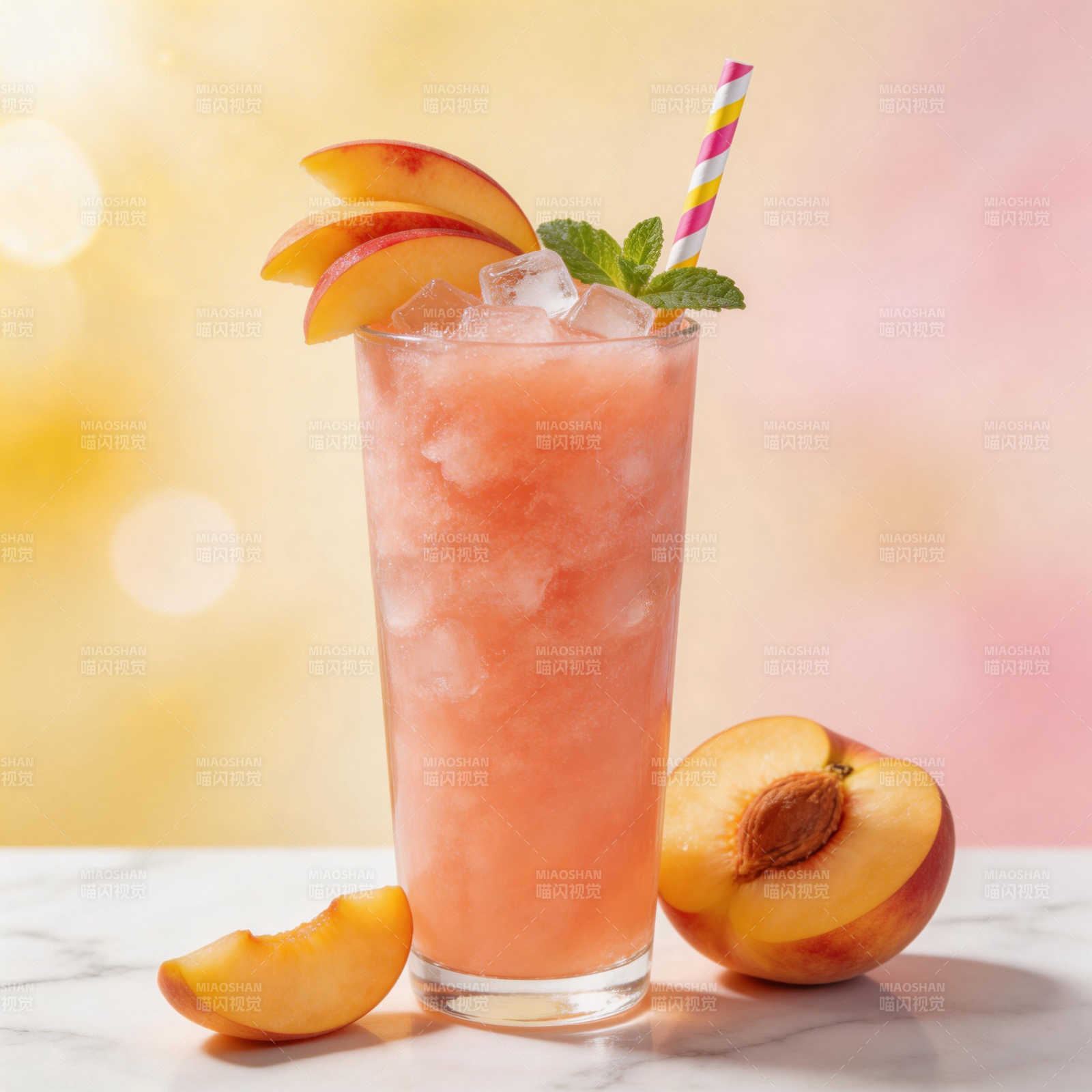 桃子冰饮图片
