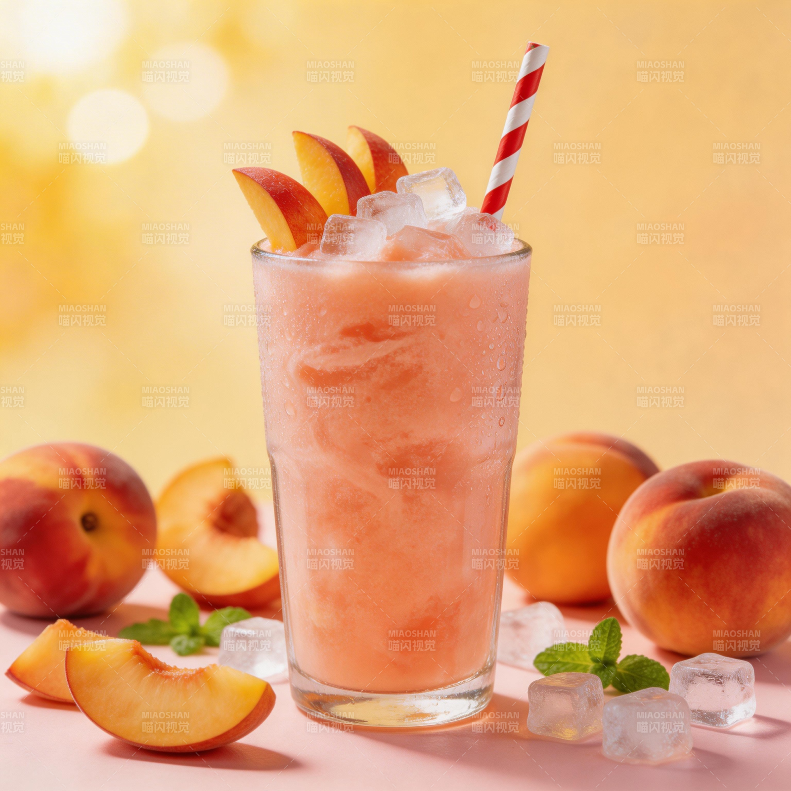 桃子冰饮图片