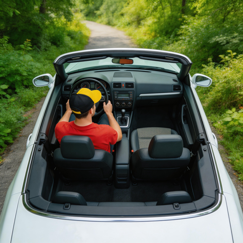 敞篷车林间驰骋图片