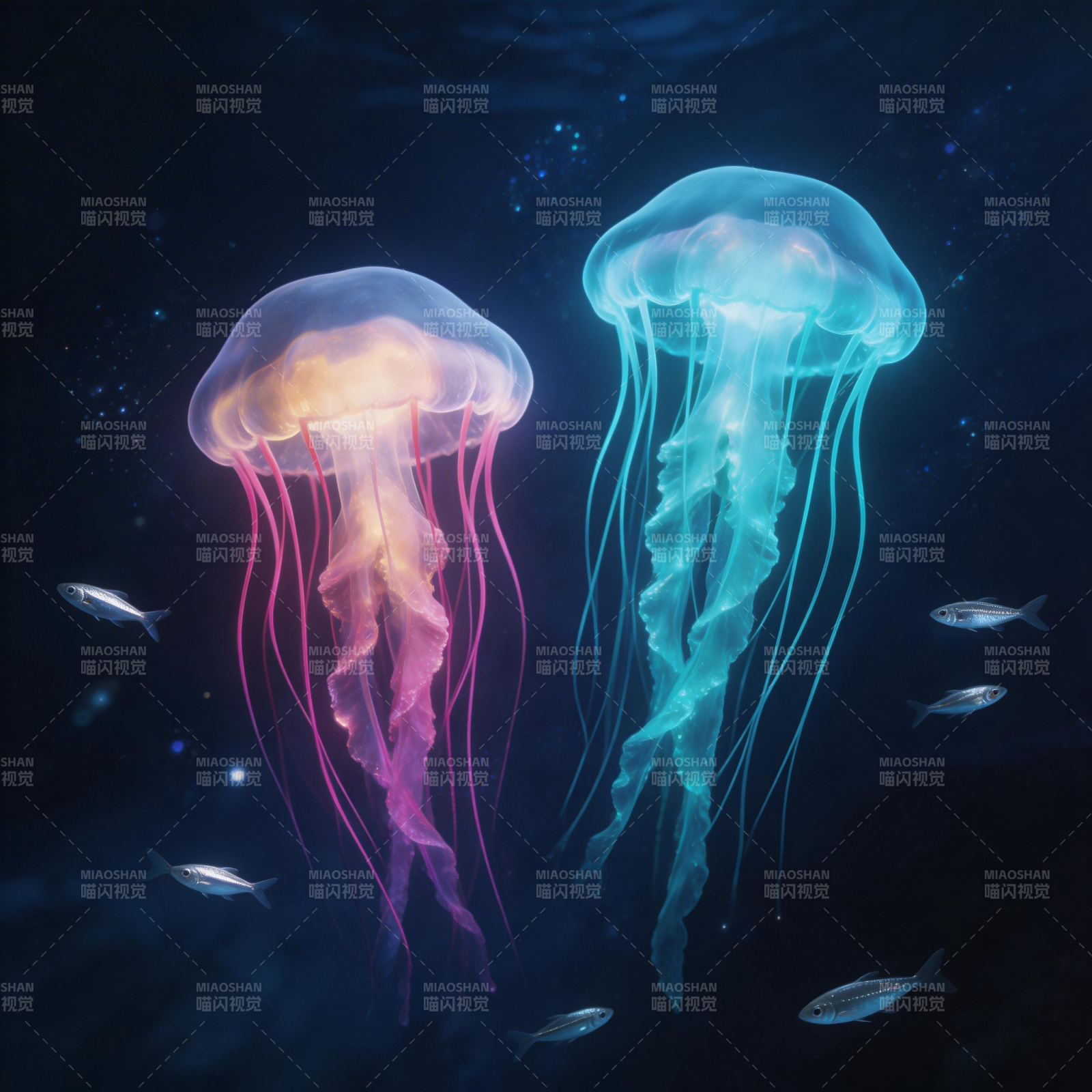 梦幻水母共舞图片