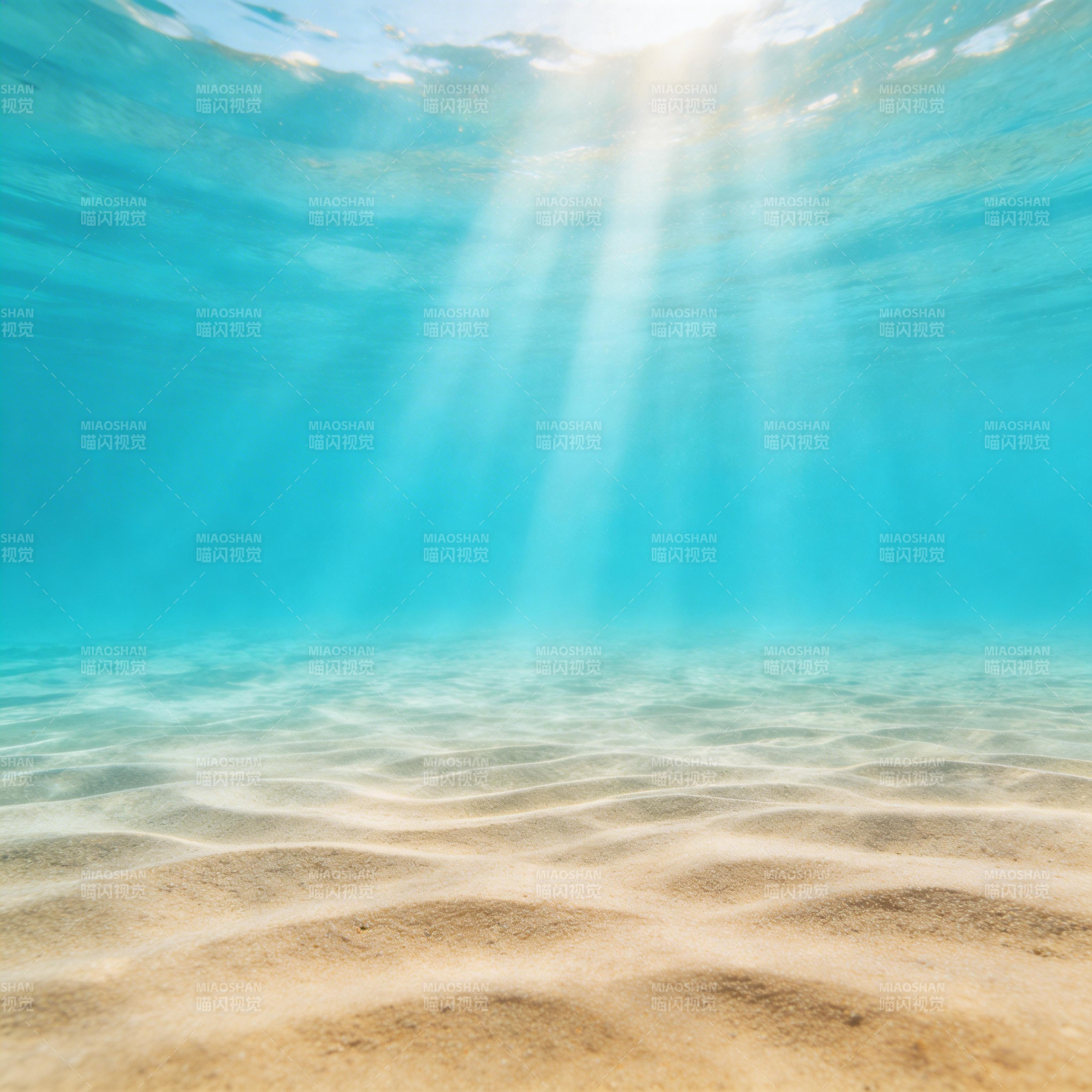 海底阳光穿透沙地图片